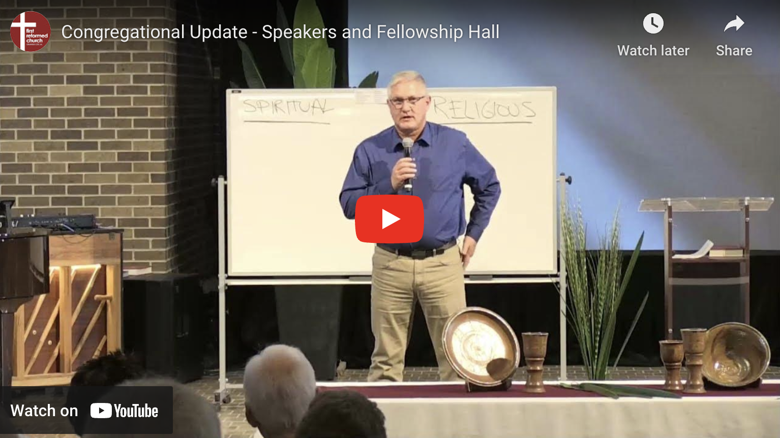 Congregational Update First Reformed Church, Orange City, Iowa