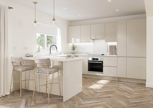 modern neutral kitchen in taupe