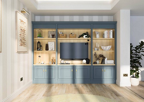 modern media unit in storm blue