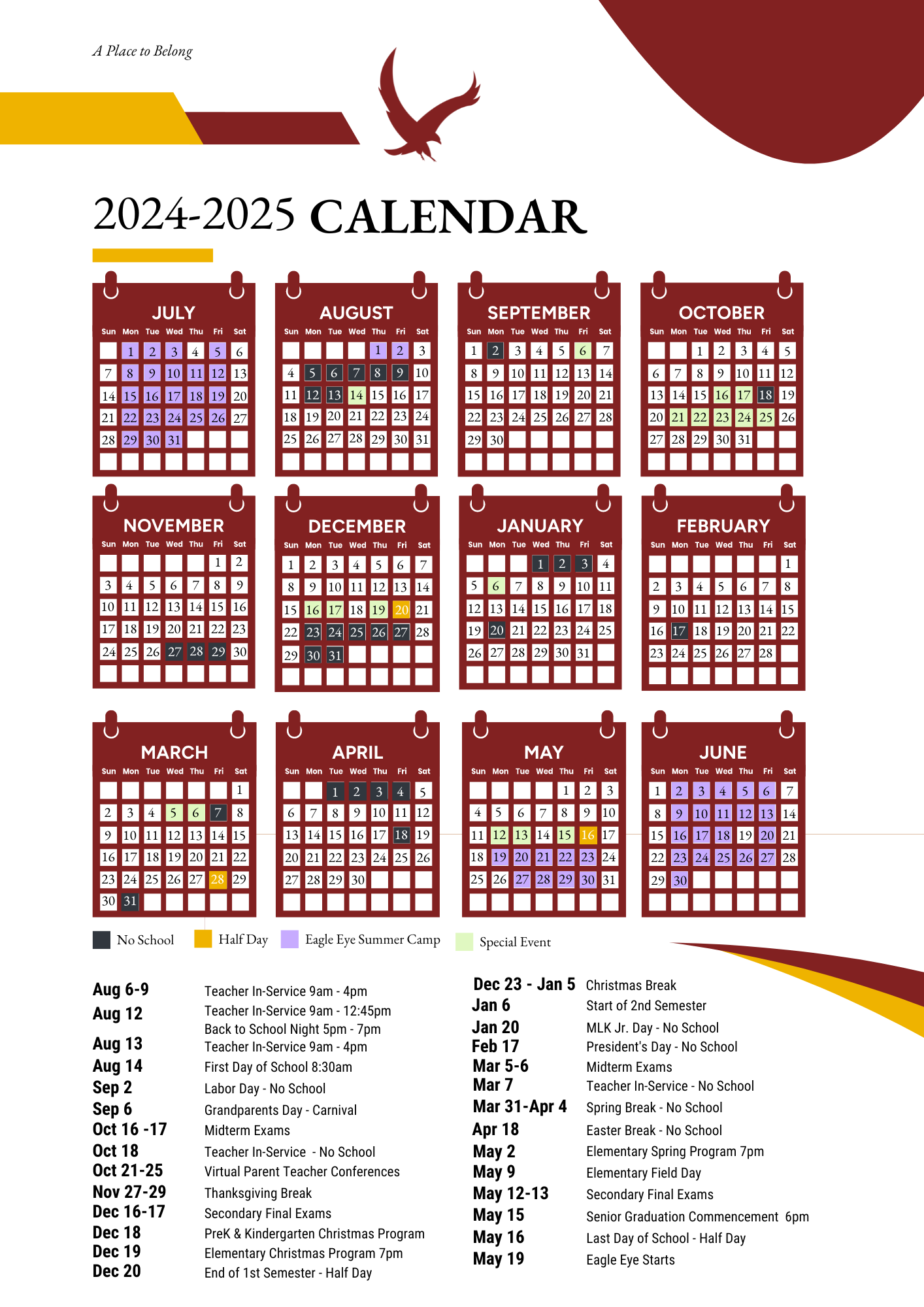 Layton Christian Academy - Calendar