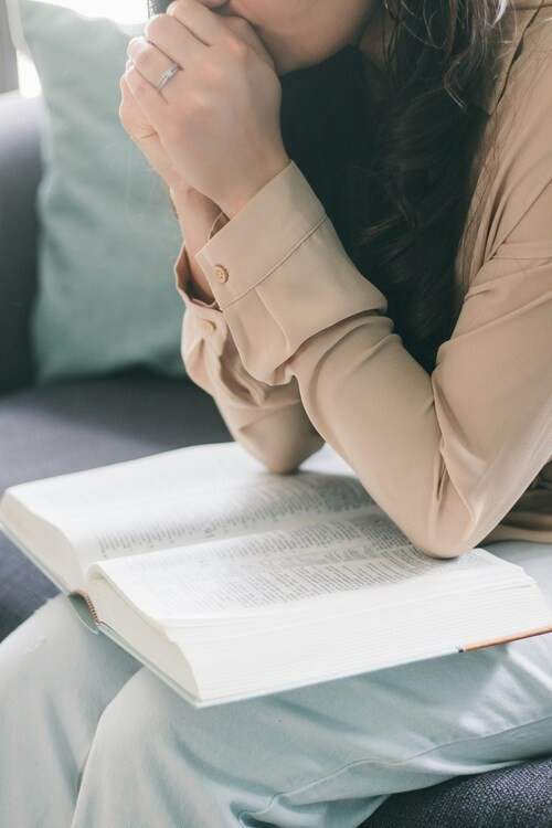 Person reading a book