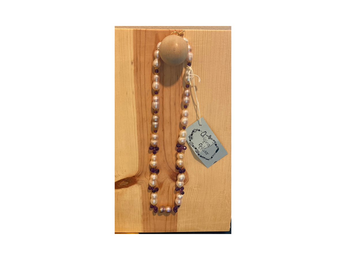 Necklace with Faceted Amethyst Briolettes by Natalie Mefferd