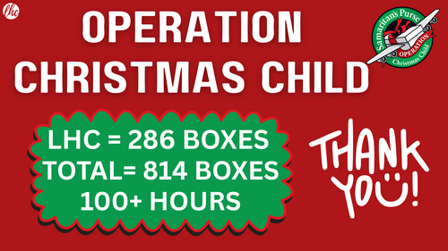 Operation Christmas Child Christmas in July giveback image with donation dates