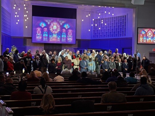 Market Street Mission logo sign on street