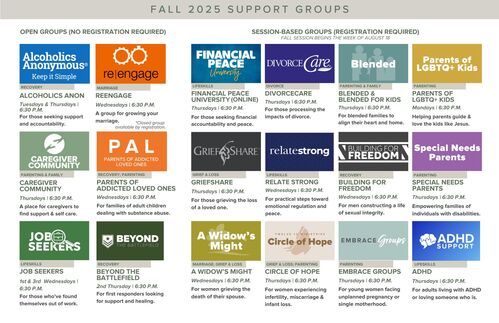 Fall 2025 Support Groups Offered