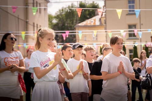 children attending church hosted camp