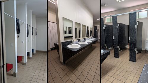 Bathrooms. 