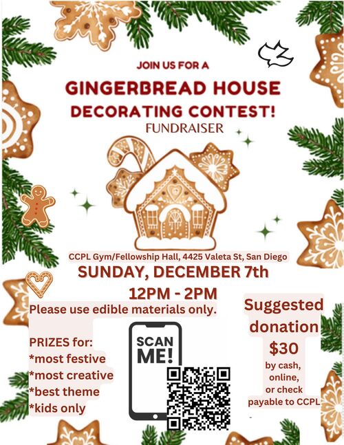 Gingerbread House Decorating Contest December 7th