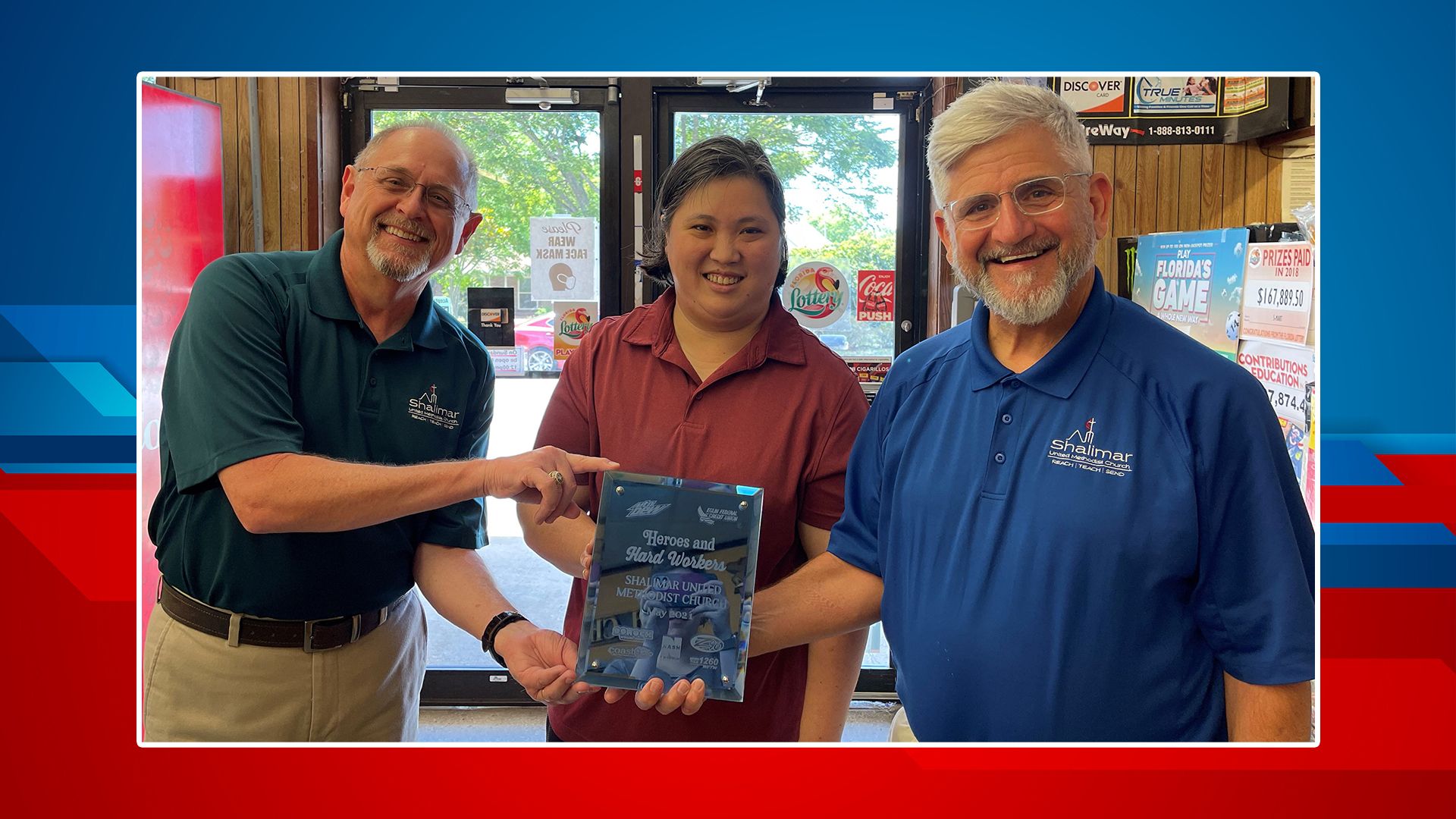 Shalimar UMC receives the Heroes and Hard Workers Award! Shalimar UMC