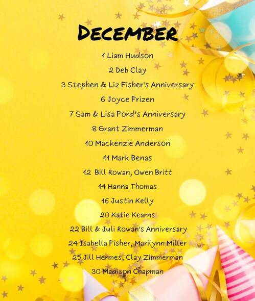 October Birthdays and Anniversaries