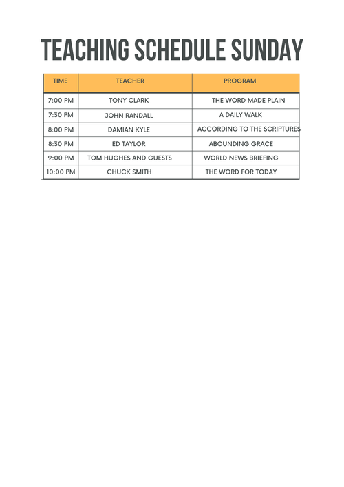 Calvary Chapel Fredericksburg The Lamp Schedule