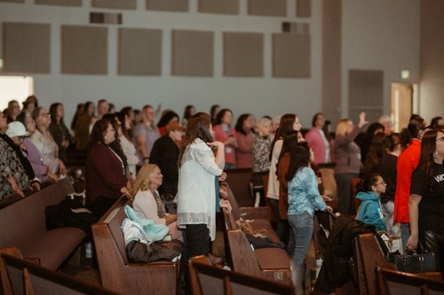 Women worshing during Wonder Nights of Worship & Prayer for ladies in the Greeley, Evans, Windor area.