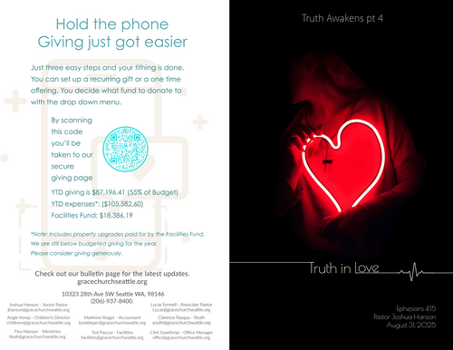 A sneak peek at our paper bulletin.
