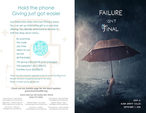 A sneak peek at our paper bulletin.