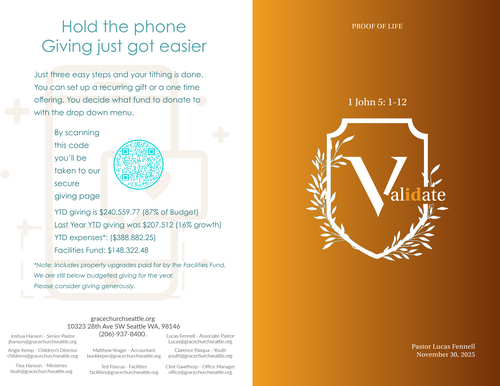 A sneak peek at our paper bulletin.