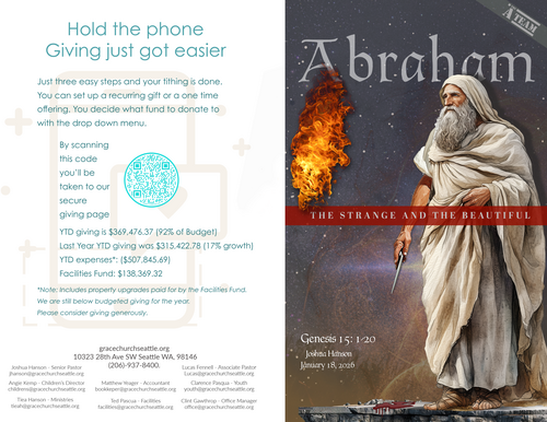 A sneak peek at our paper bulletin.