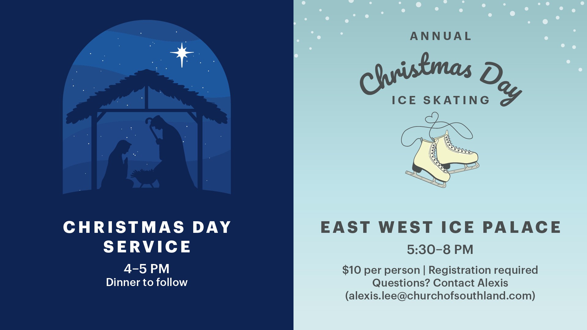Christmas Day Service & Ice Skating Night