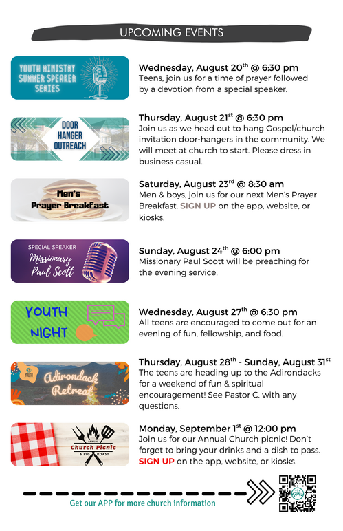 Weekly Bulletin for Calvary Heights Baptist Church