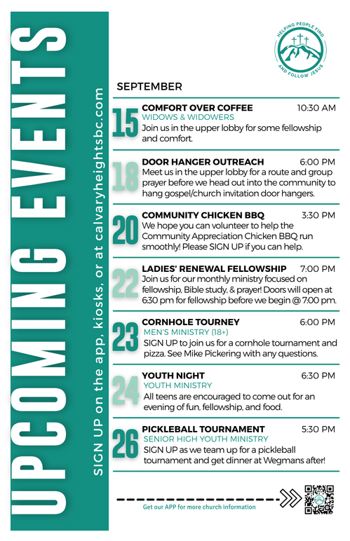 Weekly Bulletin for Calvary Heights Baptist Church