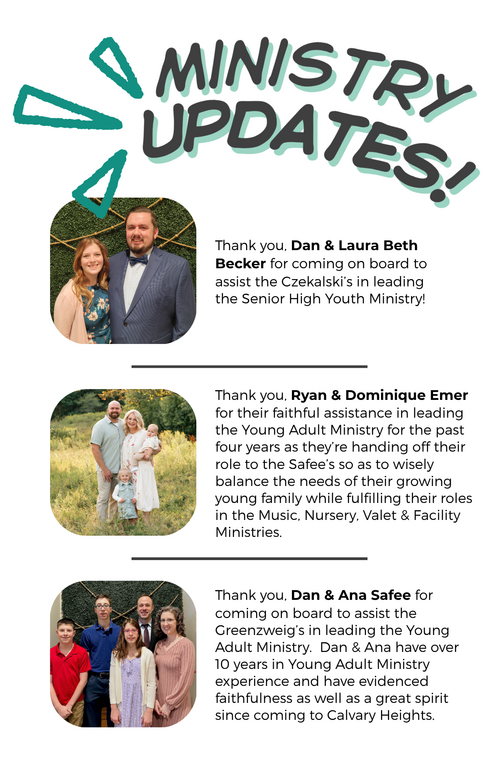 Weekly Bulletin for Calvary Heights Baptist Church